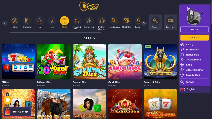 Rolling Slots &mdash; Anteprima della piattaforma